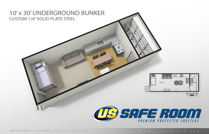 Safe and secure underground bunker.