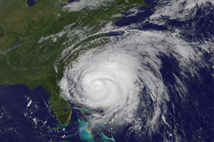 Hurricane Irene space image taken by nasa.