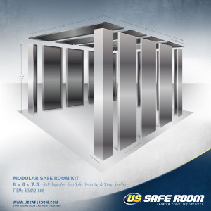 Modular bolt-together safe room can retrofit any space in your home to a secure safe room storm shelter.