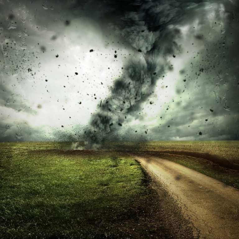 tornado with a dirt road