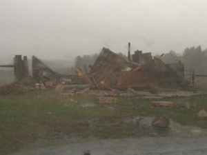 A structure completely destroyed by a storm