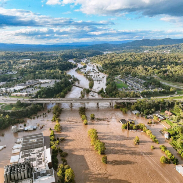 asheville-aerial Helene Western North Carolina