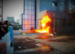 Urban unrest city fire attack