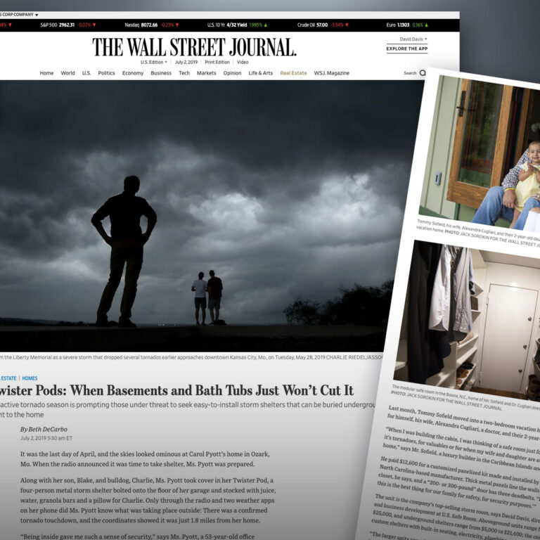 US Safe Room featured in the Wall Street Journal